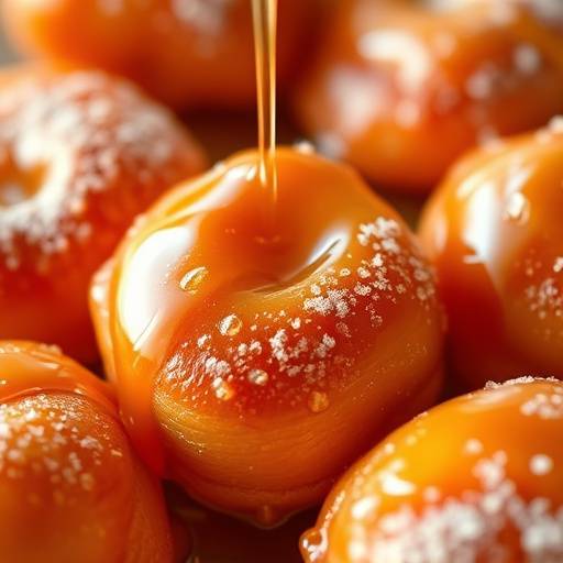 A close-up shot of freshly baked koeksisters glistening with syrup, showcasing the delicious South African treat.